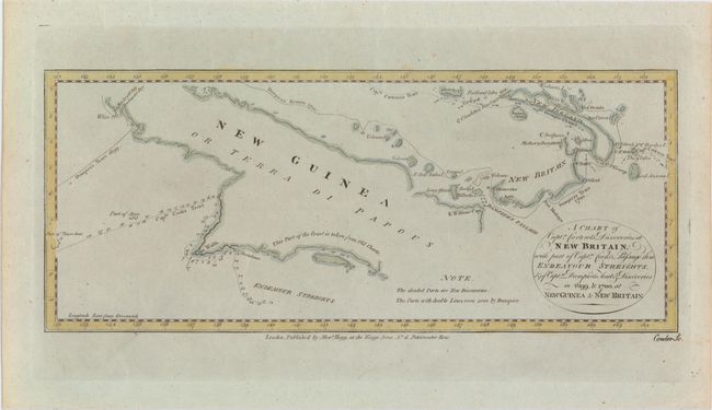 A Chart of Captn. Carteret's Discoveries at New Britain, with Part of Captn. Cook's Passage Thro Endeavour Streights, & of Captn. Dampier's Tract & Discoveries in 1699, & 1700, at New Guinea & New Britain