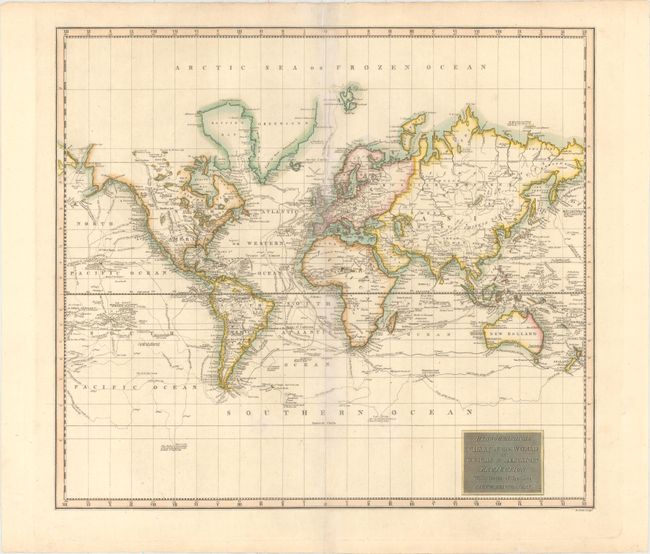 Hydrographical Chart of the World on Wright or Mercators Projection with Tracts of the Last Circumnavigators