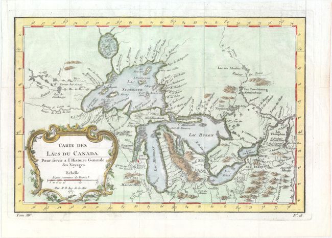 Carte des Lacs du Canada pour Servir a l'Histoire Generale des Voyages