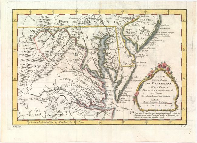 Carte de la Baye de Chesapeack et Pays Voisins pour Servir a l'Histoire Generale des Voyages