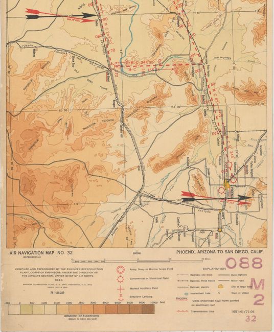 Air Navigation Map No. 32 (Experimental) Phoenix, Arizona to San Diego, Calif.