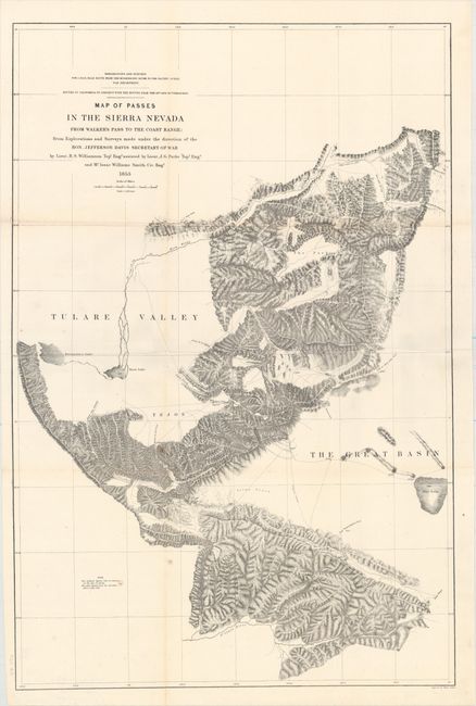 Map of Passes in the Sierra Nevada from Walker's Pass to the Coast Range: from Explorations and Surveys Made Under the Direction of the Hon. Jefferson Davis Secretary of War...