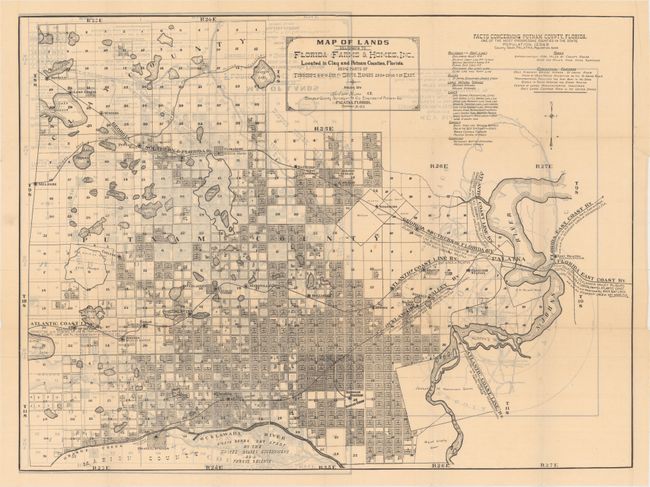 Map of Lands Belonging to Florida Farms & Homes, Inc., Located in Clay and Putnam... [on verso] ... Located in Marion County... [and] Key Map Showing Central Location of Colony Lands... [with] Florida the Farmer's Sportsmen's and Tourist's Paradise