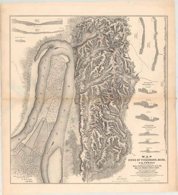 Map of the Siege of Vicksburg, Miss. by the U.S. Forces under the Command of Maj. Genl. U.S. Grant