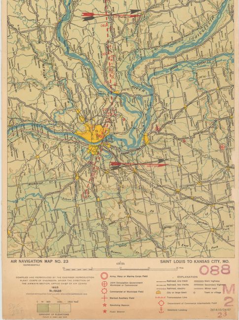 Air Navigation Map No. 23 (Experimental) Saint Louis to Kansas City, MO.