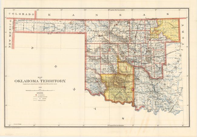 Map of Oklahoma Territory. Compiled from the Official Records of the General Land Office and Other Sources [and] Map of Oklahoma Territory. Compiled from the Official Records of the General Land Office and from Data on File