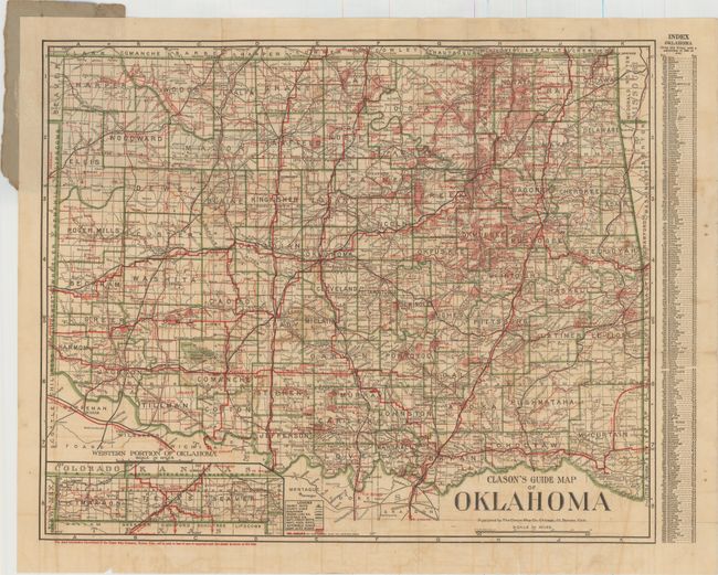 Clason's Guide Map of Oklahoma