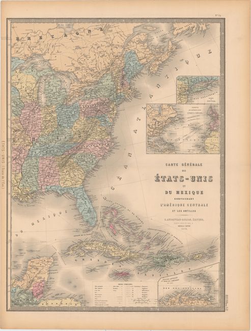 Carte Generale des Etats-Unis et du Mexique Comprenant l'Amerique Centrale et les Antilles