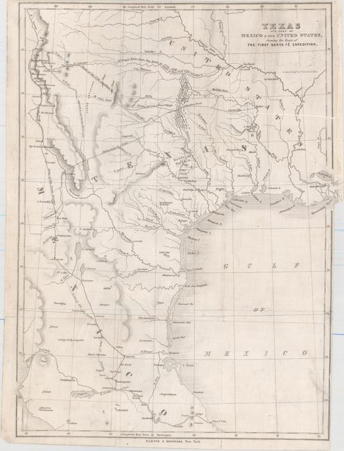 Texas and Part of Mexico & the United States, Showing the Route of the First Santa Fe Expedition