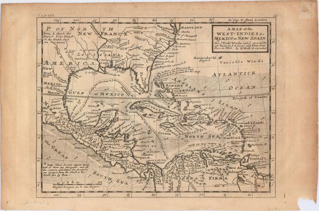 A Map of the West-Indies &c. Mexico or New Spain. Also ye Trade Winds, and ye Several Tracts Made by ye Galeons and Flota from Place to Place