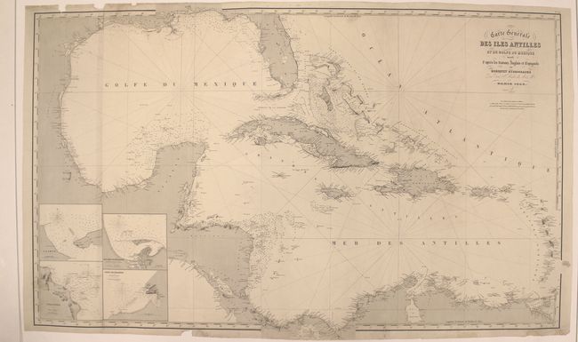 Carte Generale des Iles Antilles et du Golfe du Mexique Dressee d'Apres les Travaux Anglais et Espagnols