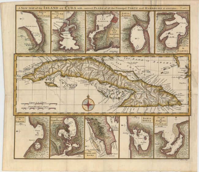 A New Map of the Island of Cuba with Correct Plans of All the Principal Ports and Harbours It Contains