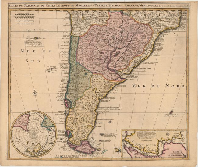 Carte du Paraguay, du Chili, Detroit de Magellan, & Terre de Feu: dans l'Amerique Meridionale
