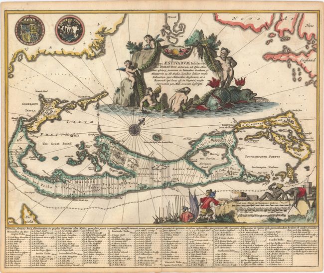 Mappa Aestivarum Insularum, Alias Barmudas Dictarum, ad Ostia Mexicani Aestuary Jacentium...