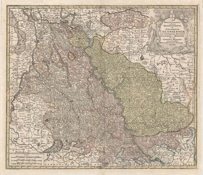 Mappa Geographica, Continens Archiepiscopatum et Electoratum Coloniensem, cum Conterminis Ducatibus Iuliacensi et Montensi, nec non Comitatu Mursano, Cura et Sumtibus