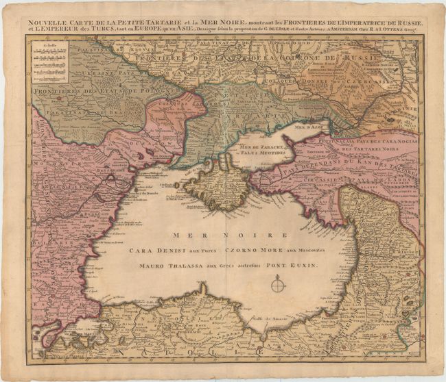 Nouvelle Carte de la Petite Tartarie et la Mer Noire, Montrant les Frontieres de l'Imperatrice de Russie, et l'Empereur des Turcs...