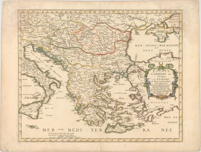 Estats, de l'Empire des Turqs en Europe; et Pays Circomvoisins; Entre Lesquels sont Hongrie, Transilvanie, Valaquie, Moldavie, Petite Tartarie. &c...