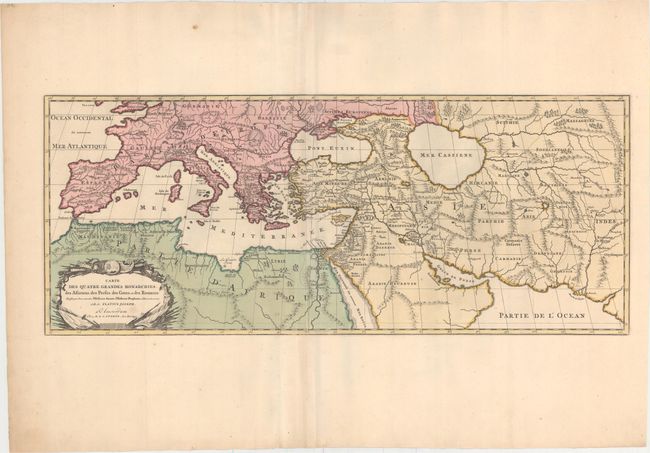 Carte des Quatre Grandes Monarchies, des Assiriens, des Perses, des Grecs, et des Romains; Dressee pour Bien Entendre l'Histoire Sainte, l'Histoire Prophane, et Particulierement...