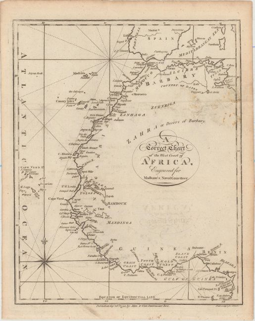 A Correct Chart of the West Coast of Africa, Engraved for Malham's Naval Gazetteer [and] A Correct Chart of the Southern Coasts of Africa, from the Equator to the Cape of Good Hope. Engraved for Malham's Naval Gazetr.