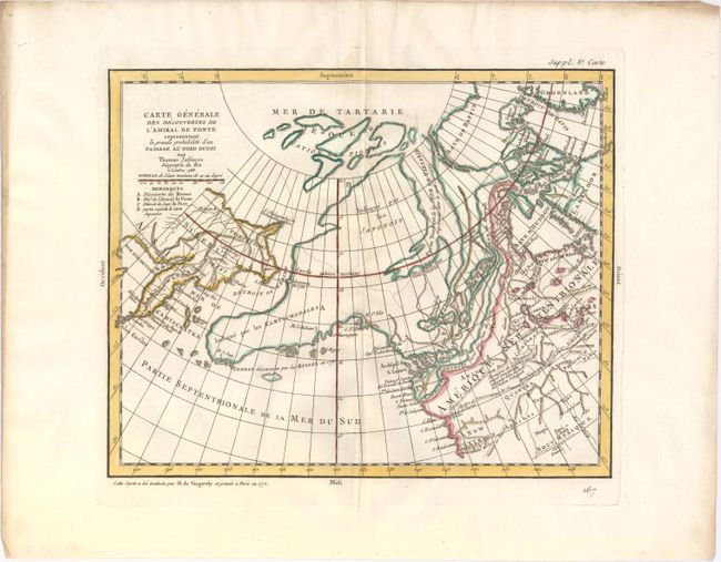 Carte Generale des Decouvertes de l'Amiral de Fonte Representant la Grande Probabilite d'un Passage au Nord Ouest...
