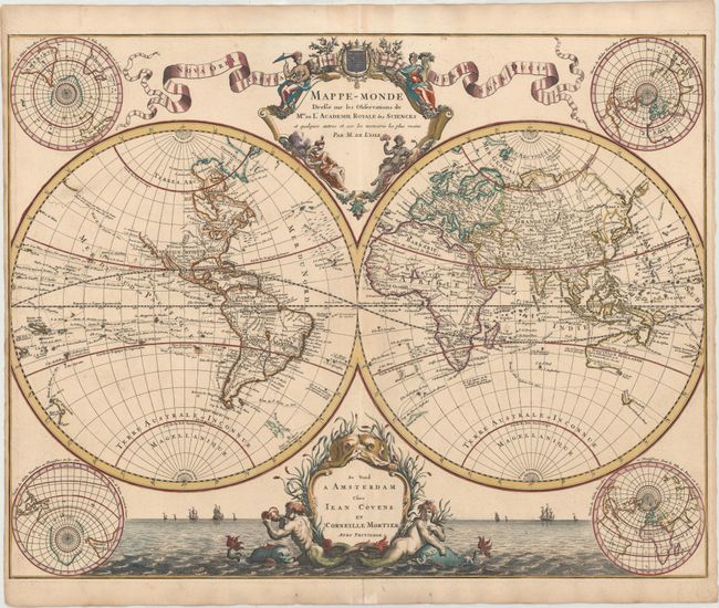 Mappe-Monde Dressee sur les Observations de Mrs. de l'Academie Royale des Sciences et Quelques Autres et sur les Memoires les Plus Recens