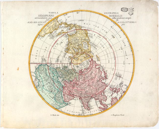 Tabula Geographica Hemisphaerii Borealis ad Emendatiora quae Adhuc Prodierunt Exempla...