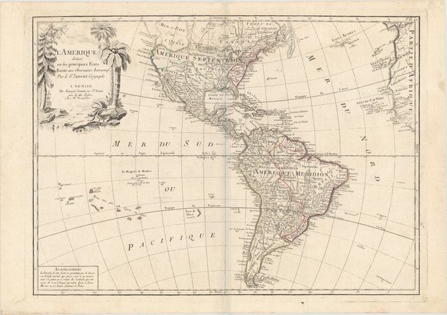 L'Amerique Divisee en Ses Principaux Etats Assujettie aux Observations Astronomiqes par le Sr. Janvier Geographe