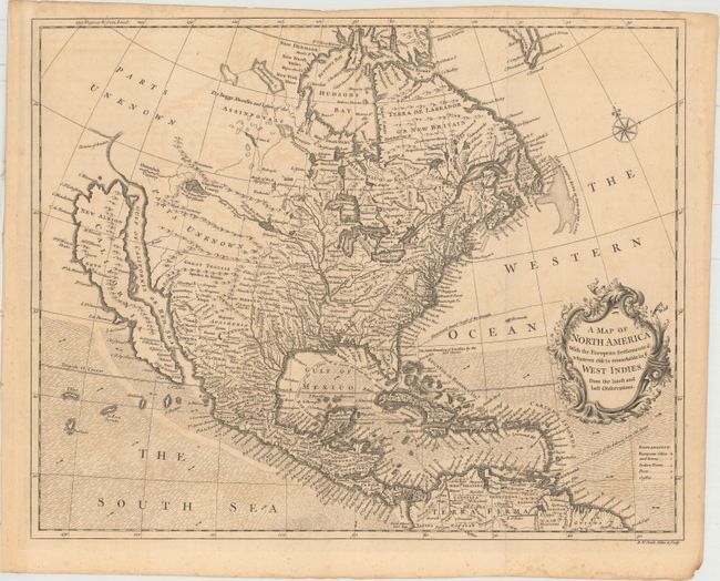 A Map of North America with the European Settlements & Whatever Else Is Remarkable in ye West Indies, from the Latest and Best Observations
