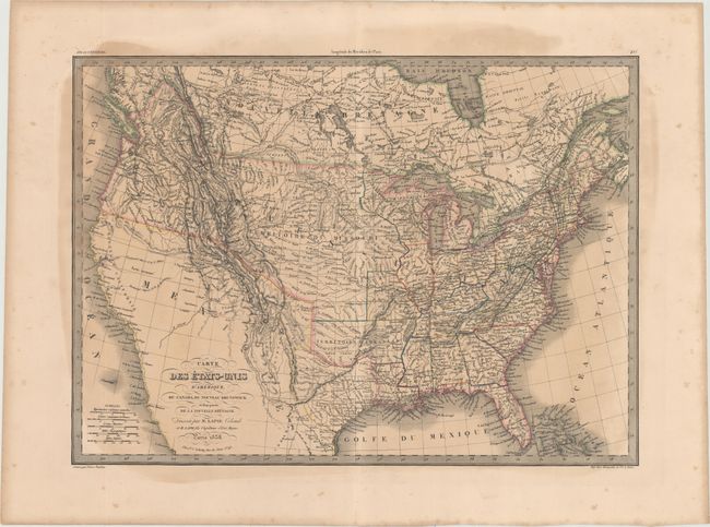 Carte des Etats-Unis d'Amerique, du Canada, du Nouveau Brunswick et d'Une Partie de la Nouvelle Bretagne