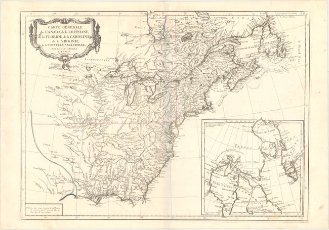 Carte Generale du Canada, de la Louisiane, de la Floride, de la Caroline, de la Virginie, de la Nouvelle Angleterre Etc.