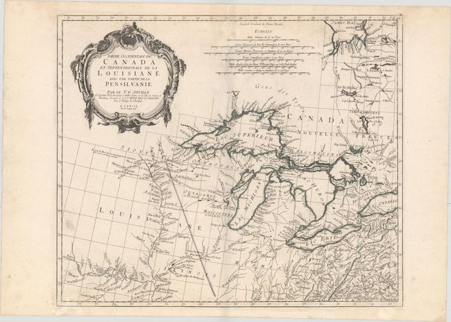 Partie Occidentale du Canada et Septentrionale de la Louisiane avec une Partie de la Pensilvanie...