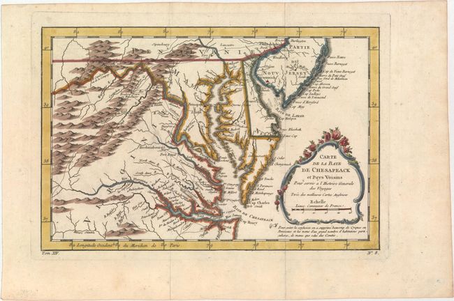 Carte de la Baye de Chesapeack et Pays Voisins pour Servir a l'Histoire Generale des Voyages Tiree des Meilleures Cartes Angloises