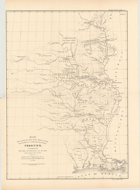Map Illustrating the Plan of the Defences of the Western & North-Western Frontier, as Proposed by the Hon: J.R. Poinsett, Sec. of War, in His Report of Dec. 30, 1837