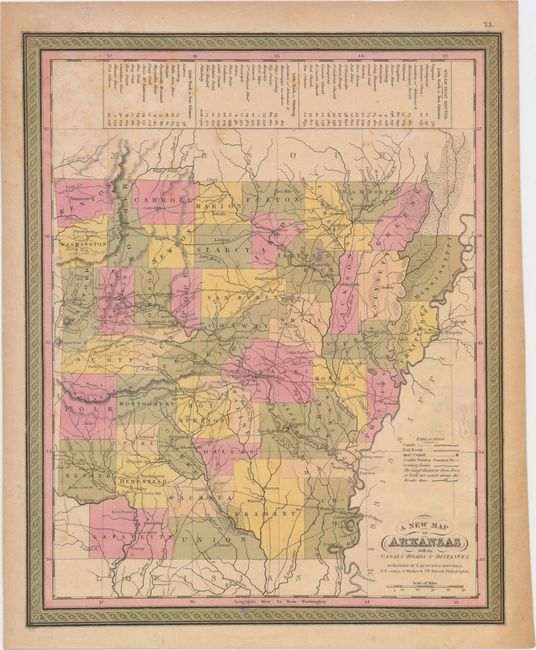 A New Map of Arkansas with Its Canals Roads & Distances