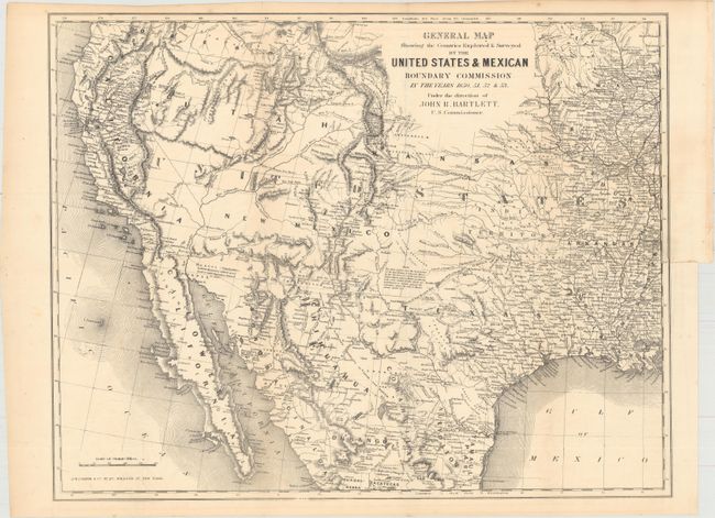 General Map Showing the Countries Explored and Surveyed by the United States & Mexican Boundary Commission in the Years 1850, 51, 52 & 53 [bound in] The Annals of San Francisco