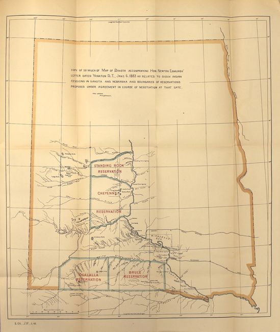 Copy of So Much of Map of Dakota Accompanying Hon. Newton Edmunds' Letter