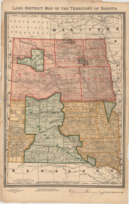 Land District Map of the Territory of Dakota