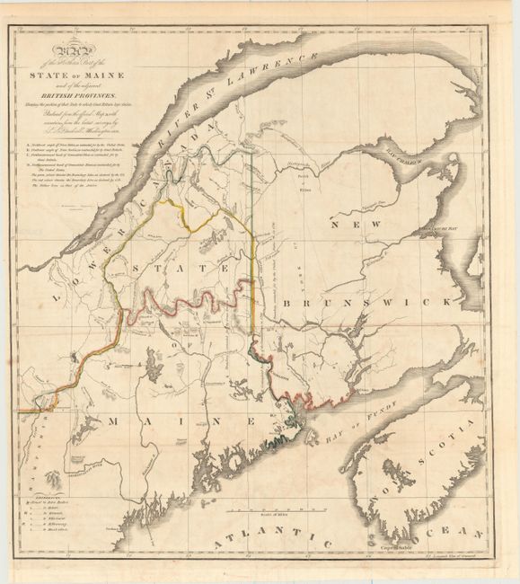 Map of the Northern Part of the State of Maine and the Adjacent British Provinces [together with] Extract from a Map of the British and French Dominions in the North America by Jn O. Mitchell