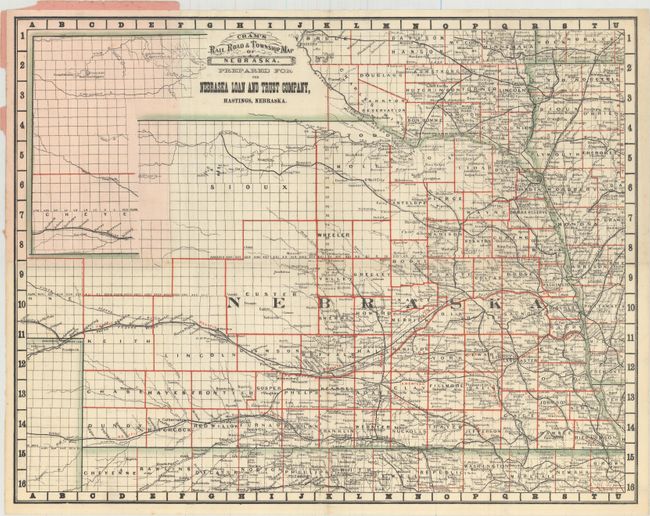 Cram's Rail Road & Township Map of Nebraska. Prepared for the Nebraska Loan and Trust Company, Hastings, Nebraska