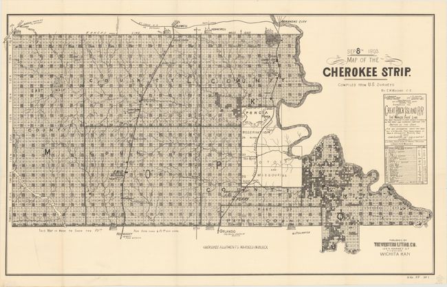 Map of the Cherokee Strip. Compiled from U.S. Surveys by E.W. Wiggins, C.E.