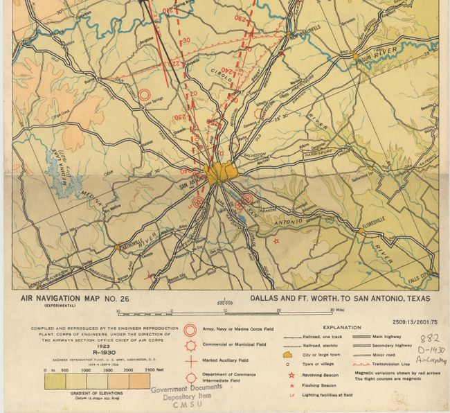 Air Navigation Map No. 26 (Experimental) Dallas and Ft. Worth, to San Antonio, Texas [together with] Air Navigation Map No. 29 (Experimental) Dryden to El Paso, Texas