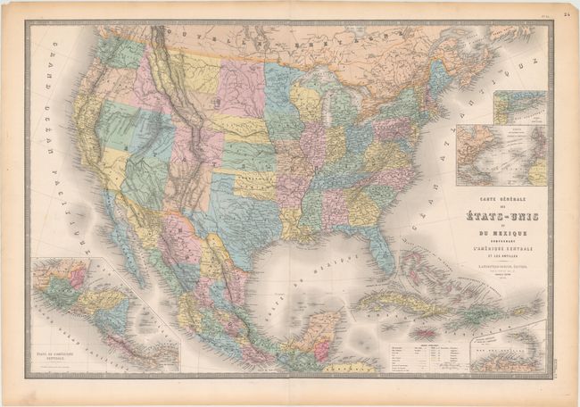 Carte Generale des Etats-Unis et du Mexique Comprenant l'Amerique Centrale et les Antilles