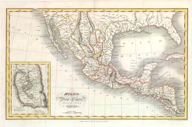 Mexico, or New Spain Shewing the Route of Cortes