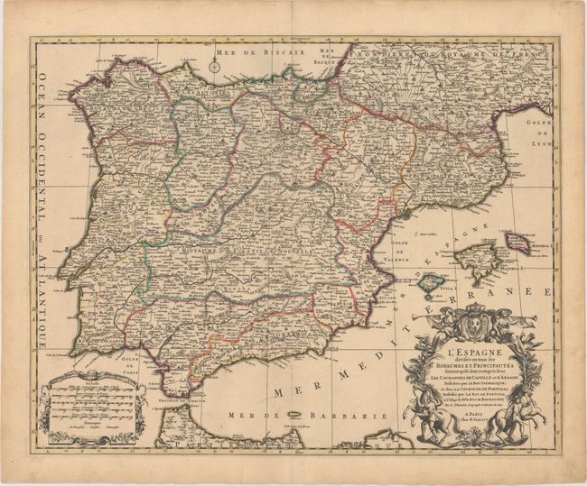 L'Espagne Divisee en Tous Ses Royaumes et Principautes Suivant qu'ils sont Compris sous les Couronnes de Castille...