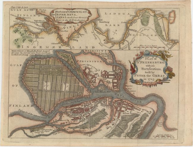 Plan of St. Petersburg; with It's Fortifications, Built by Peter the Great in 1703