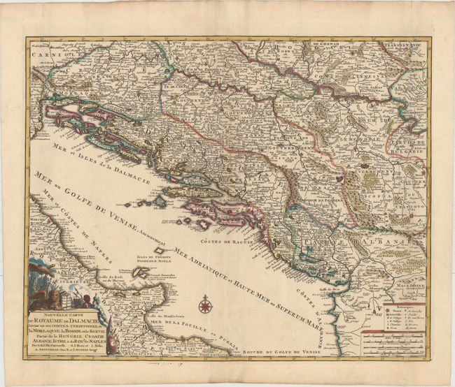 Nouvelle Carte du Royaume de Dalmacie Divise en Ses Comtes, Territoires, etc la Morlaquie, la Bosnie, et la Servie, Partie de la Hongrie...