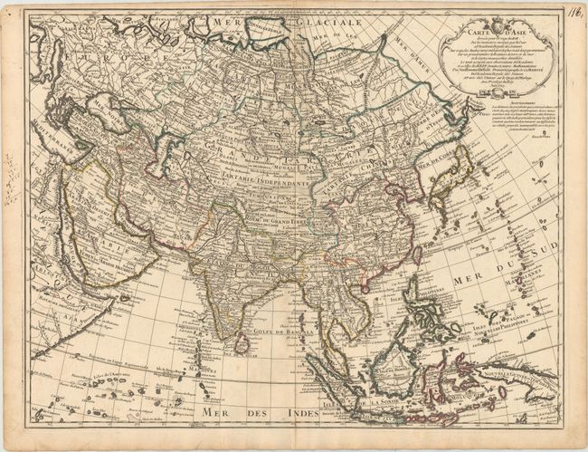 Carte d'Asie Dressee pour l'Usage du Roy sur les Memoires en Voyez par le Czar a l'Academie Royale des Sciences...