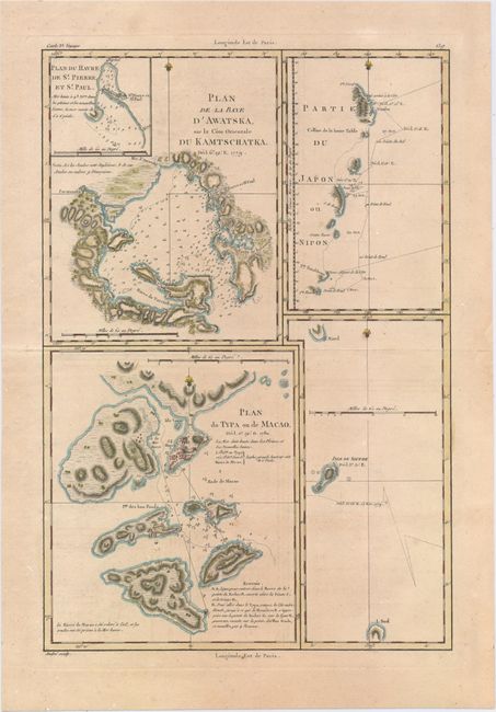 Plan de la Baye d'Awatska... [on sheet with] Plan du Typa ou de Macao [and] Partie du Japon ou Nipon