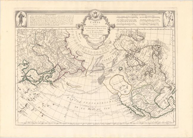Carte des Nouvelles Decouvertes au Nord de la Mer du Sud, tant a l'Est de la Siberie et du Kamtchatka, qu'a l'Ouest de la Nouvelle France