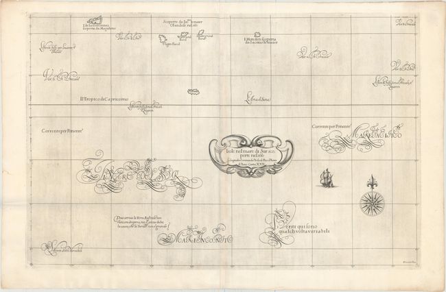 Isole nel Mare di Sur Scoperte nel 1617. La Longitudine Comincia da l'Isola di Pico d'Asores d'Asia Carta XXII